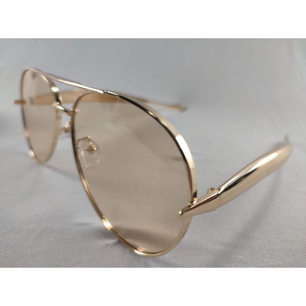 New Gold Aviator Sunglasses Brown Gradient Lens Metal Frame UV400 Pilot Classic